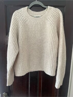 Everlane Cream Ribbed Crewneck Sweater